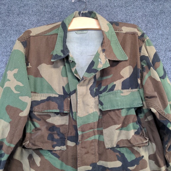 U.S. Army Men's Woodland Camouflage Combat Coat Brown Green Size Small Long - Picture 4 of 12